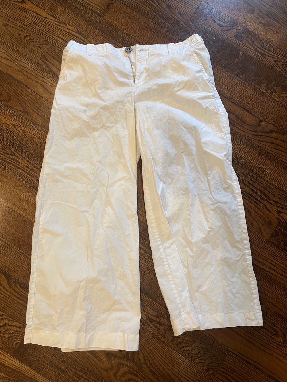 Armani Exchange 8  White Casual Chino Pants wide legs